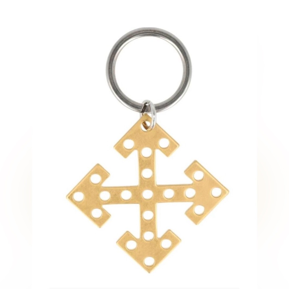 Off-White Gold Arrow Cross Logo Keychain